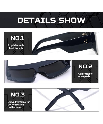 Futuristic Sunglasses for Women Men, Narrow Y2k Designer Shades Trendy Fashion Sun Glasses Z-blue-grey $9.24 Square