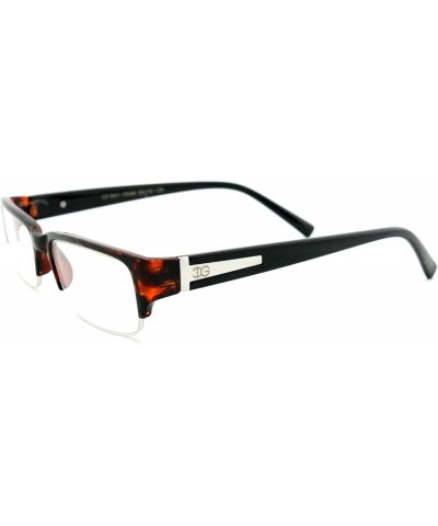 Newbee Fashion - IG Unisex Clear Lens Sleek Half Frame Slim Temple Fashion Glasses 1841 Tortoise/Black $7.00 Wayfarer