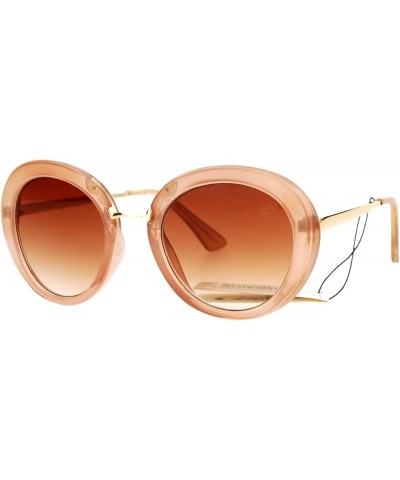 Womens Designer Sunglasses Round Vintage Fashion Eyewear UV 400 Tan $7.98 Round