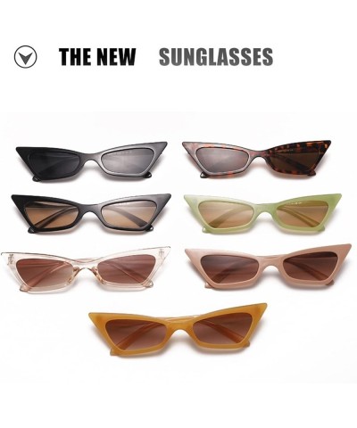 Cat Eye Small Frame Sunglasses for Men and Women, Outdoor Vacation Beach Sunglasses (Color : A, Size : Medium) Medium A $12.1...