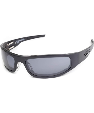 Billet Aluminum Riding Glasses - Windproof Foam - Baby Bagger Black Flat Biker Sunglasses Polarized Grey $55.49 Designer