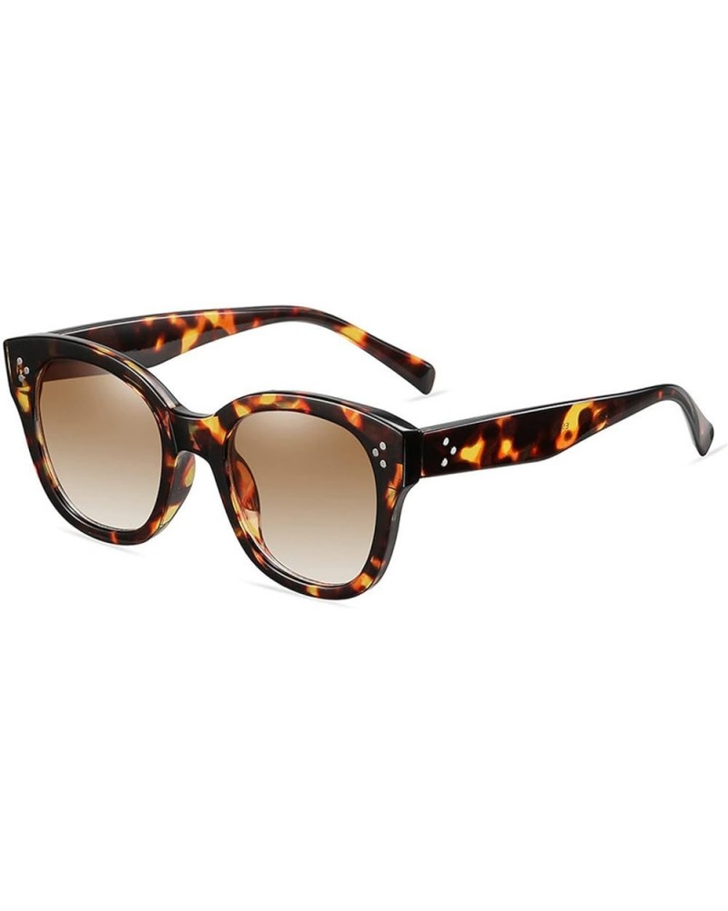 Oversized Leopard Sunglasses for Women Men, Trendy Square Frame with Rivets UV Protection Lens leopard $9.33 Square