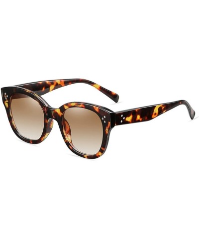 Oversized Leopard Sunglasses for Women Men, Trendy Square Frame with Rivets UV Protection Lens leopard $9.33 Square