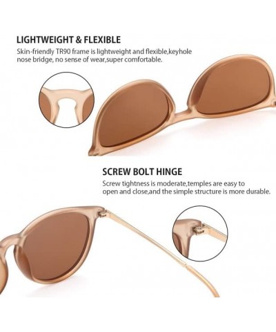 Sunglasses Womens Men Polarized UV Protection Trendy Vintage Retro Round Mirrored Lens Sunglasses For Women C-2pack-lotus Pin...