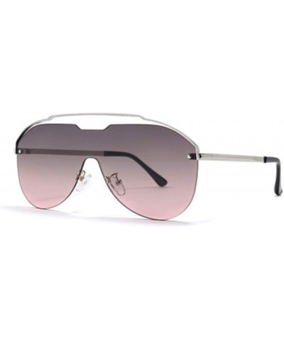 Sunglasses for Women Fashion Integrated Lenses Metal Frame Sunglasses UV400 Gray-Gray Red $9.02 Designer