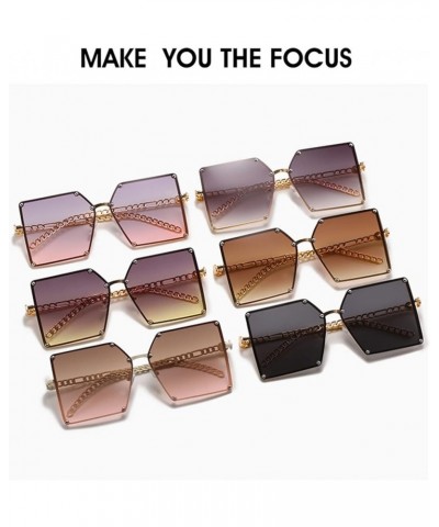 Fashion Women Square Large Frame Sunglasses Vacation Beach Photo Decorative Sunglasses Gifts (Color : A, Size : 1) 1 F $11.31...