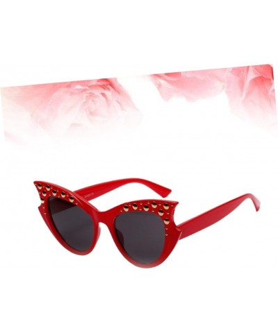 2pcs Womens Sunglasses Women Beach Sunglasses Tropical Sunglasses Chic Eye Sunglasses Party Sunglasses White Sunglasses Red S...