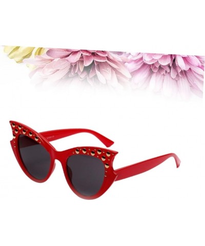 2pcs Womens Sunglasses Women Beach Sunglasses Tropical Sunglasses Chic Eye Sunglasses Party Sunglasses White Sunglasses Red S...