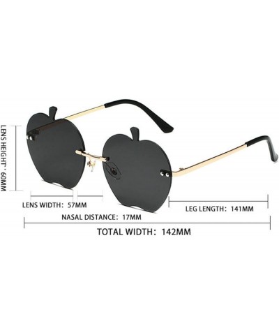 Rimless Apple Shaped Sunglasses Women Men Steampunk Funny Party Glasses Frameless Irregular Eyeglasses Black $9.23 Rimless