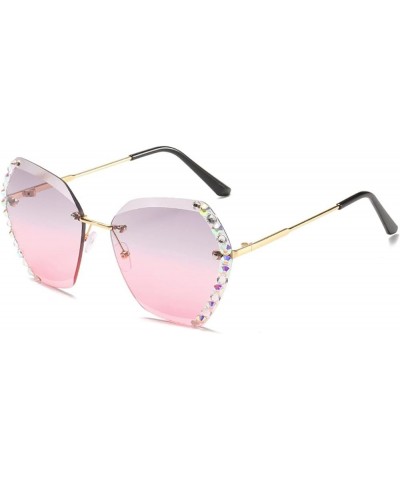 No Frame with Diamonds Fashion Women Sunglasses Vacation Beach Photo Decorative Sunglasses Gifts (Color : F, Size : 1) 1 F $1...