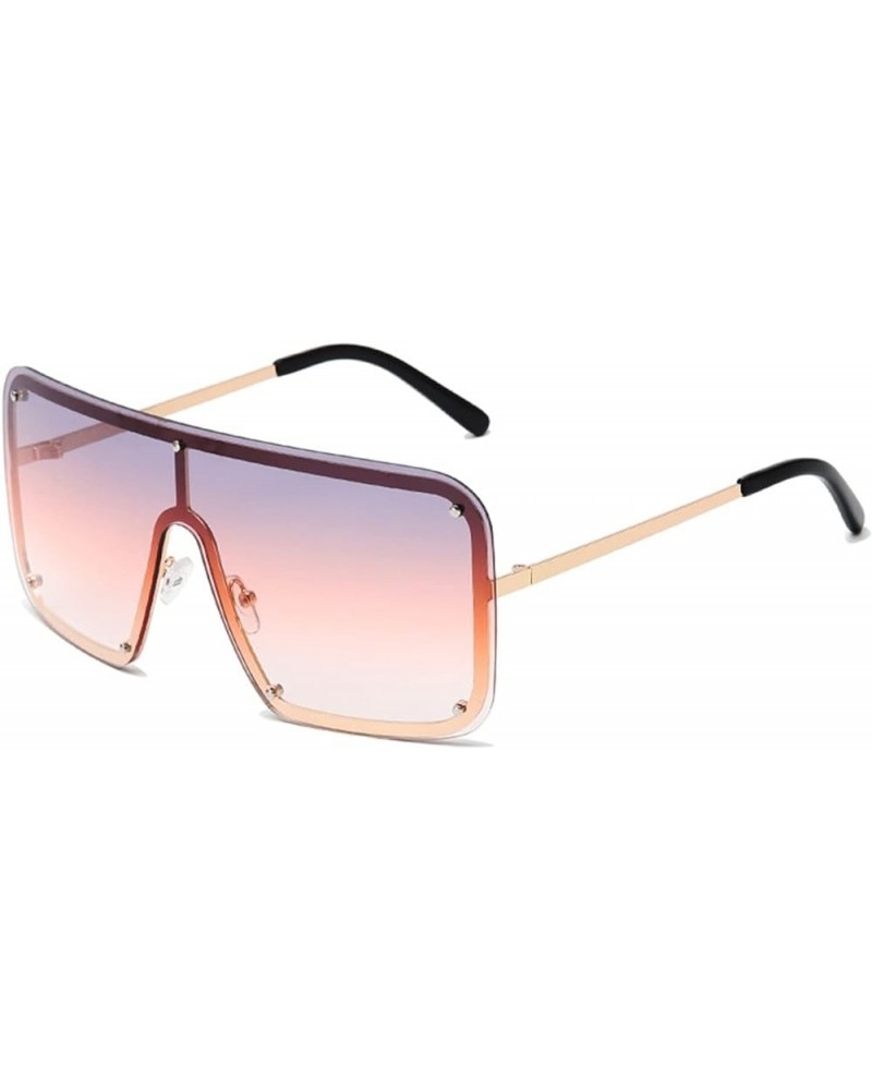 Large Frame Metal Sunglasses for Men and Women (Color : E, Size : Medium) Medium F $20.23 Designer