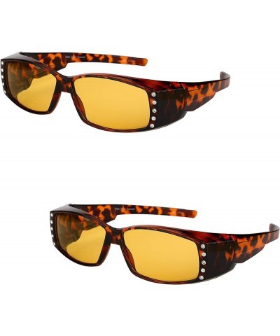 2 Pair of Night Driving Polarized Sunglasses that Fit Over Prescription Glasses Tortoise $10.00 Wayfarer