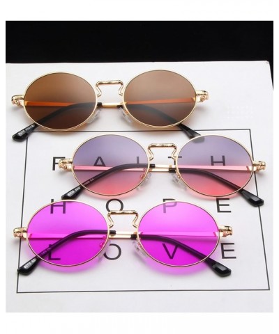 Retro Oval Frame Metal Outdoor Vacation Beach Driving Sunglasses For Men And Women A $15.93 Designer