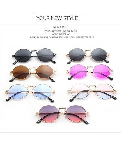 Retro Oval Frame Metal Outdoor Vacation Beach Driving Sunglasses For Men And Women A $15.93 Designer