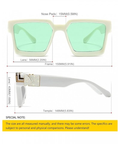 Retro Square Thick Sunglasses Women Men Fashion Oversized Hip Pop Black Shades Luxury Gold Metal Eyewear 10 $23.63 Designer