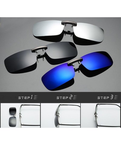 Polarized Clip On Sunglasses for Women Men Metal UV Protection Glasses Detachable Night Vision Lens Eyewear Silver $3.91 Desi...