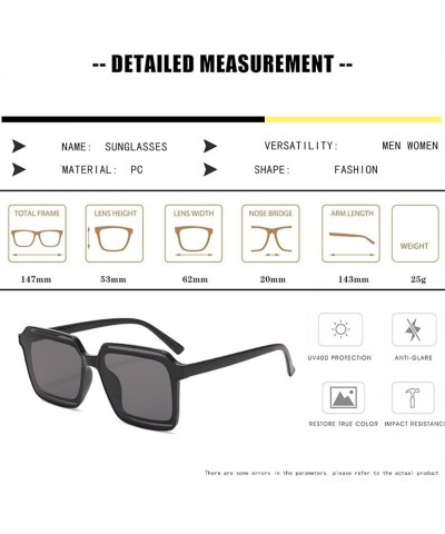 Large Frame Men and Women Retro Square Sunglasses, Outdoor Vacation Beach Glasses (Color : D, Size : Medium) Medium F $18.15 ...