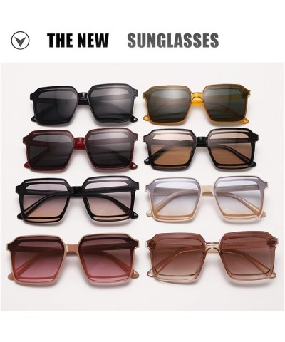 Large Frame Men and Women Retro Square Sunglasses, Outdoor Vacation Beach Glasses (Color : D, Size : Medium) Medium F $18.15 ...