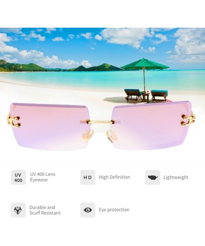 Sunglasses Women Men,Vintage Rectangle Sunglasses,Shades Glasses Men,Sunglasses Polarized Uv Protection Purple $6.62 Rectangular