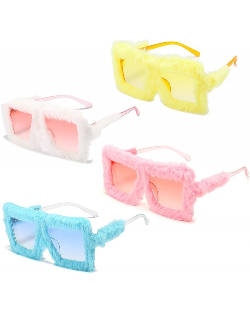 Y2K Fur Sunglasses for Women Men Fuzzy Plush Sun Glasses Trendy Party Eyewear Punk Soft Velvet Shades Sunnies Cute Group $10....