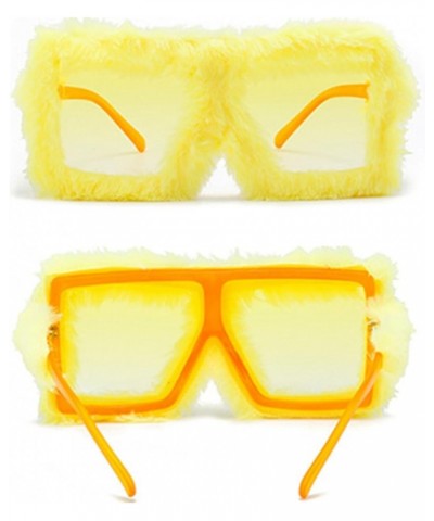 Y2K Fur Sunglasses for Women Men Fuzzy Plush Sun Glasses Trendy Party Eyewear Punk Soft Velvet Shades Sunnies Cute Group $10....