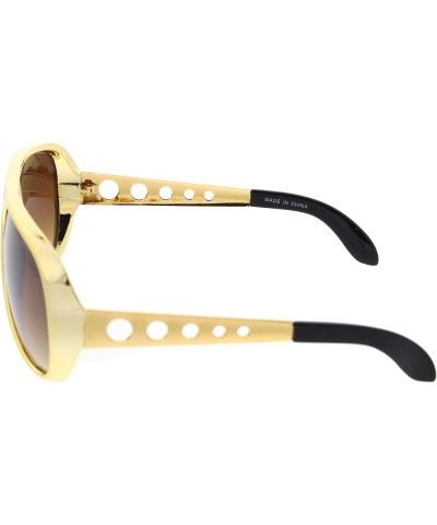 Large King of Rock Rock & Roll Aviator Sunglasses C01 | Gold $26.05 Heart