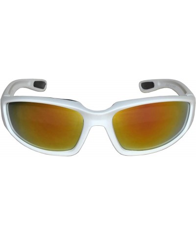 Men Women Padded Foam Motorcycle Riding Glasses Goggles 99% UV protection White Red Mirror $8.24 Goggle