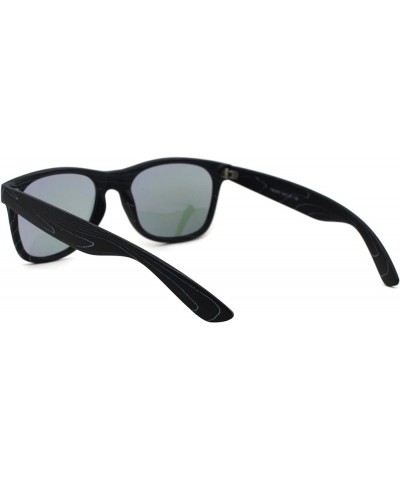 Retro Reflective Color Mirror Wood Grain Hipster Horn Rim Sunglasses Black Wood Purple Mirror $7.77 Designer