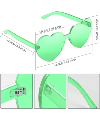 Heart Shape Sunglasses Rimless Transparent Heart Glasses Colorful Party Favors Fruit Green $6.71 Rimless