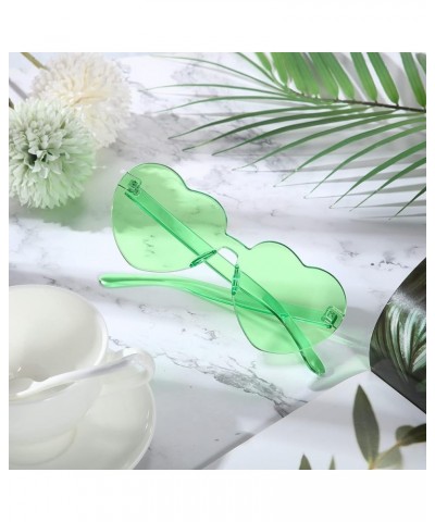 Heart Shape Sunglasses Rimless Transparent Heart Glasses Colorful Party Favors Fruit Green $6.71 Rimless