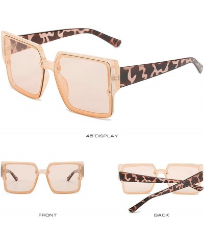 Oversized Square Sunglasses Women Men Plastic Eyewear UV400 Champagne $9.23 Oversized