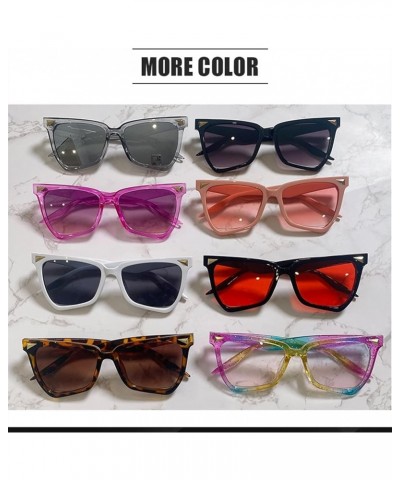 Cat Eye Large Frame Sunglasses Men and Women Outdoor Holiday Decorative Glasses (Color : D, Size : Medium) Medium D $14.84 De...