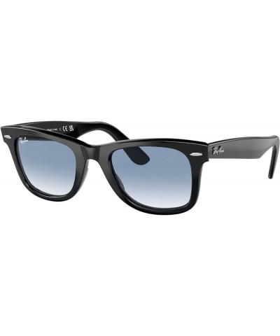 Rb2140f Original Wayfarer Low Bridge Fit Square Sunglasses Black/Clear Gradient Blue $47.34 Square