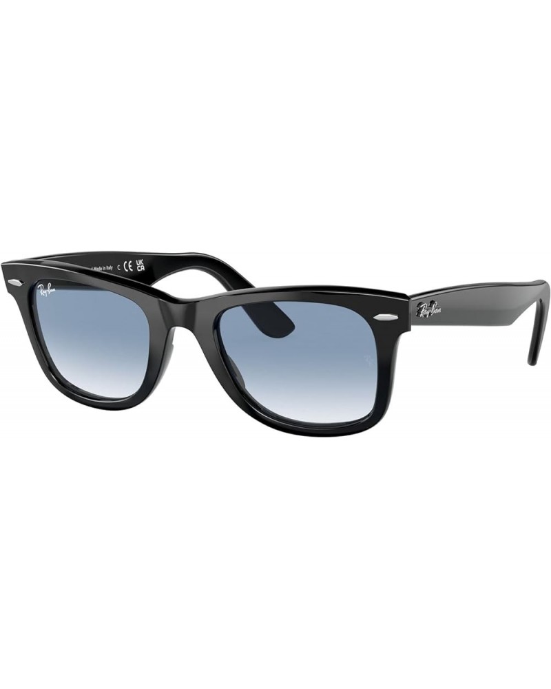 Rb2140f Original Wayfarer Low Bridge Fit Square Sunglasses Black/Clear Gradient Blue $47.34 Square